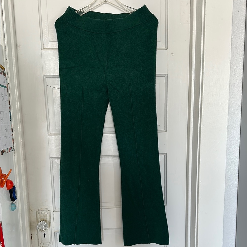 Daydreamer green sweater knit Wide-Leg Pants